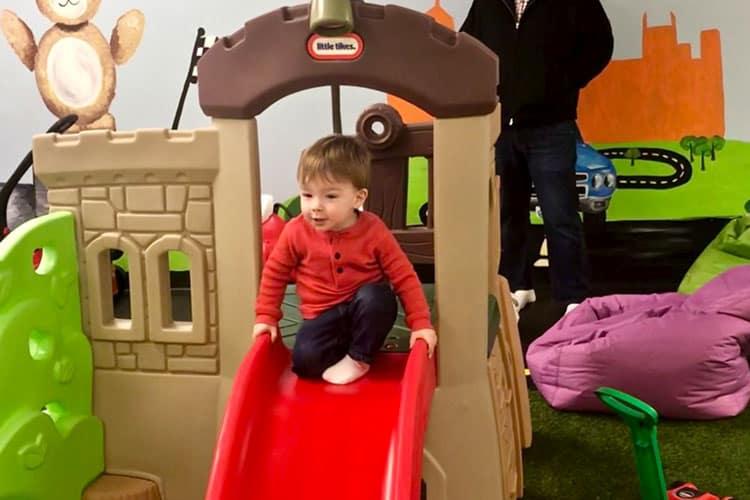 child playing at buddy's indoor playhouse in atlanta