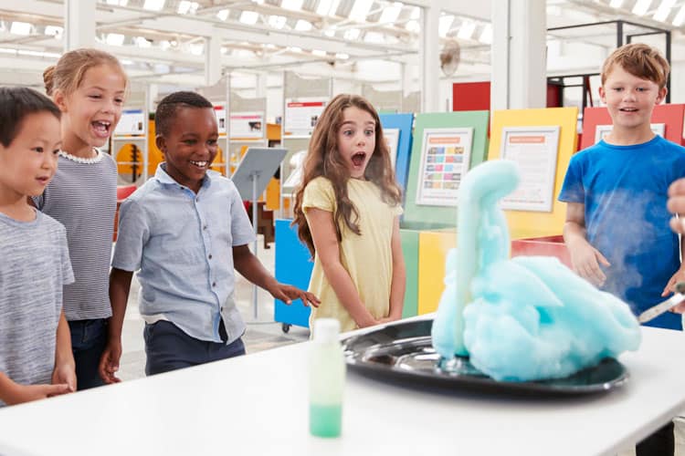 Kids Watching Experiment At Children'S Museum