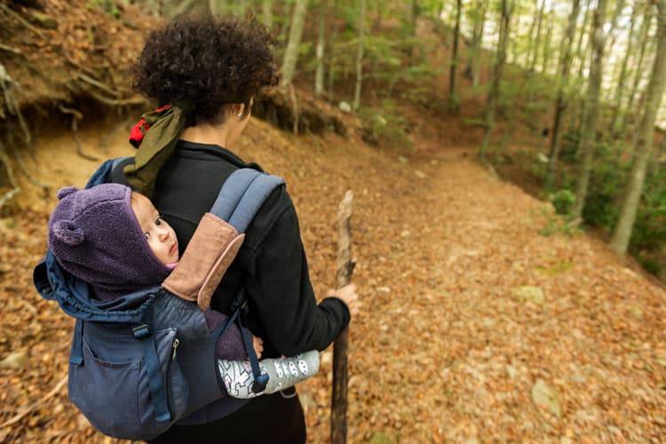Mother Hiking With Her Son