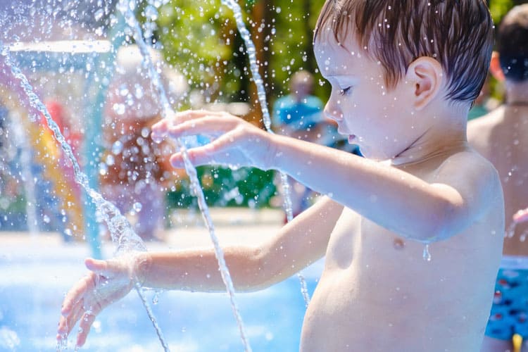 Boy At Splash Pad Denver Colorado