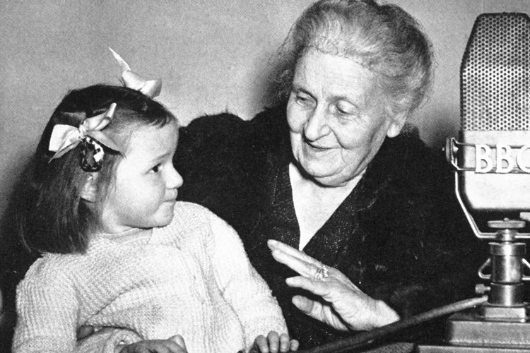 Maria Montessori With Small Child