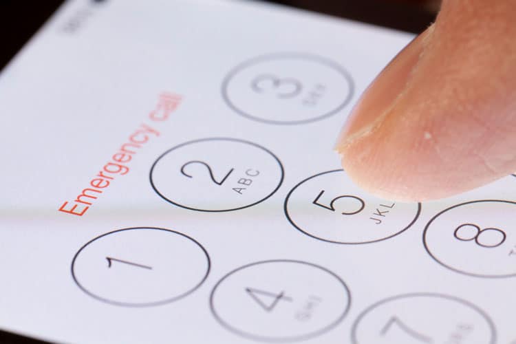 dialing an emergency number