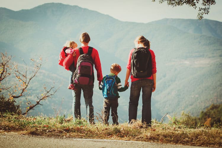 family hiking