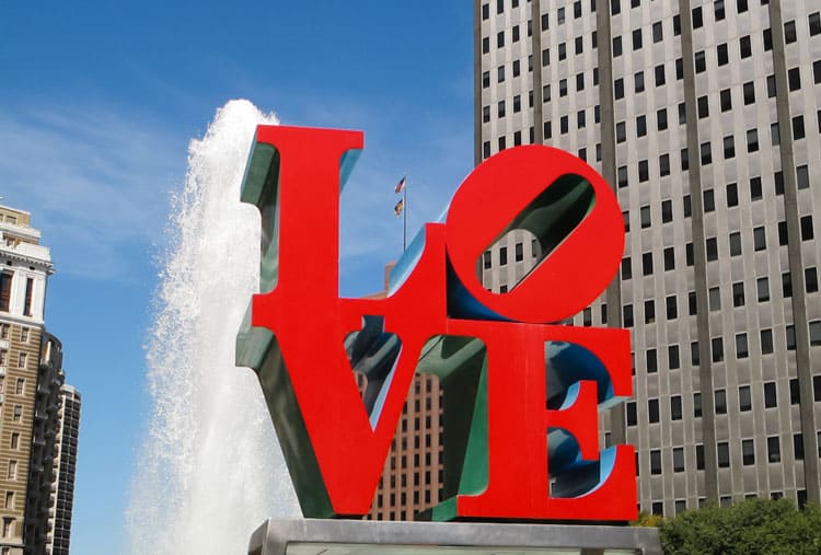 Love Park And Sign In Philadelphia