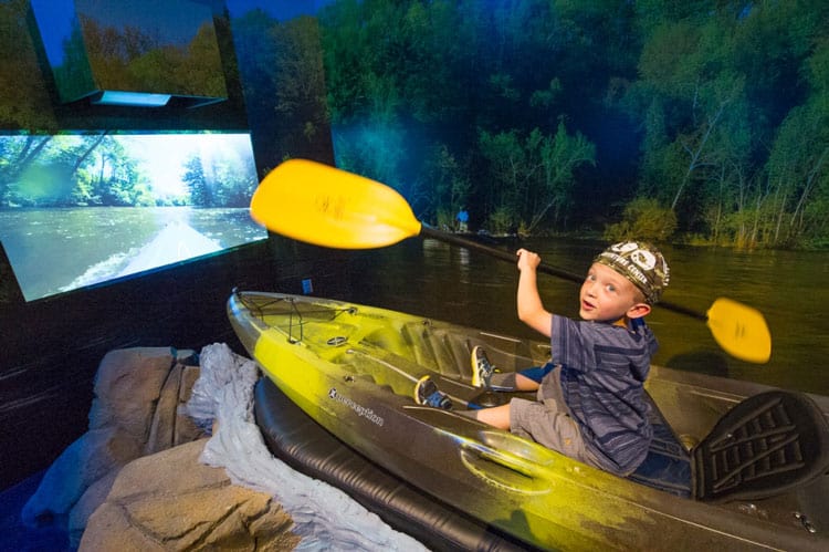 Canoe Simulator At Outdoor Adventure Center Detroit