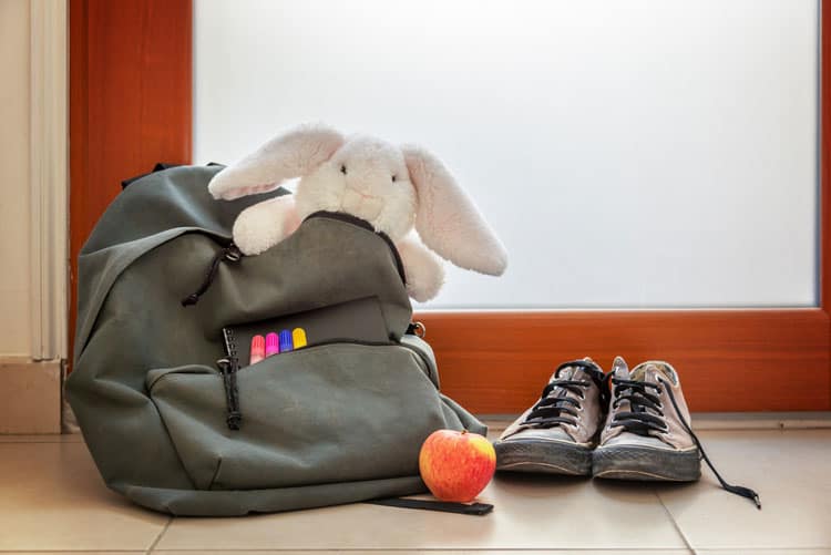 Backpack, Shoes And An Apple