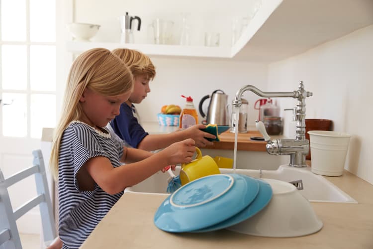 Children Doing Dishes