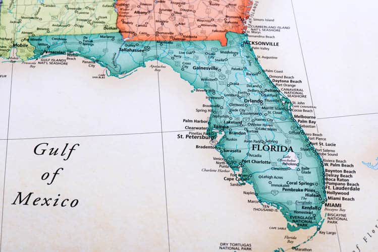 Map Of Florida State In Usa