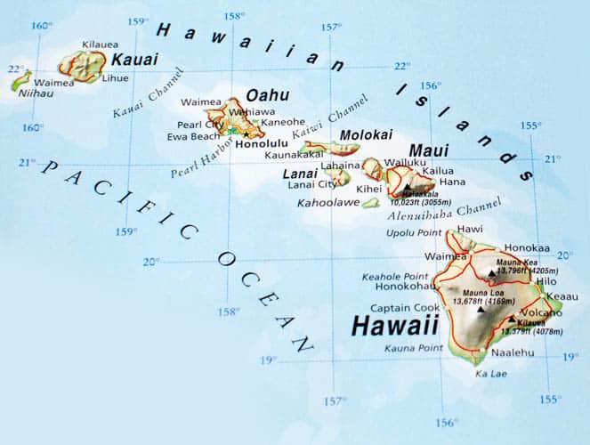 Map Of Hawaiian Islands