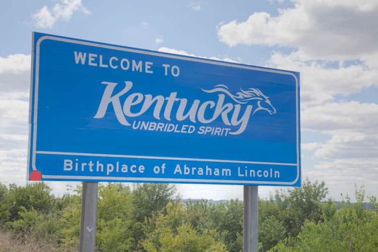 Welcome To Kentucky Road Sign