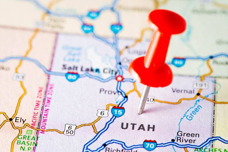 Usa States On Map: Utah