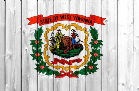 West Virginia Flag With Wood Texture