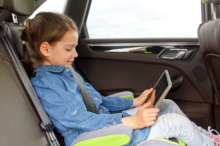 Girl Sitting In Car Seat