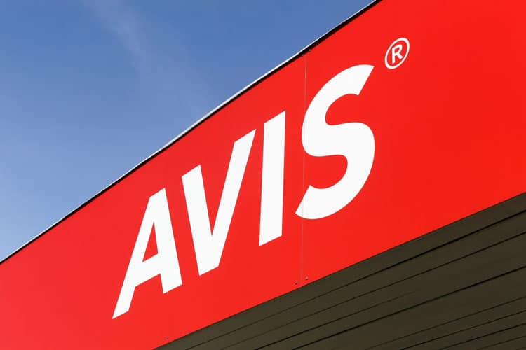 Avis Rental Car Company Sign