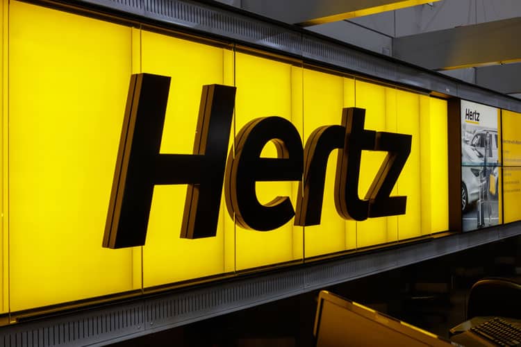 Hertz Rental Car Company Sign