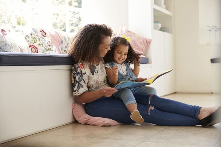 Mom Reading To Her Daughter