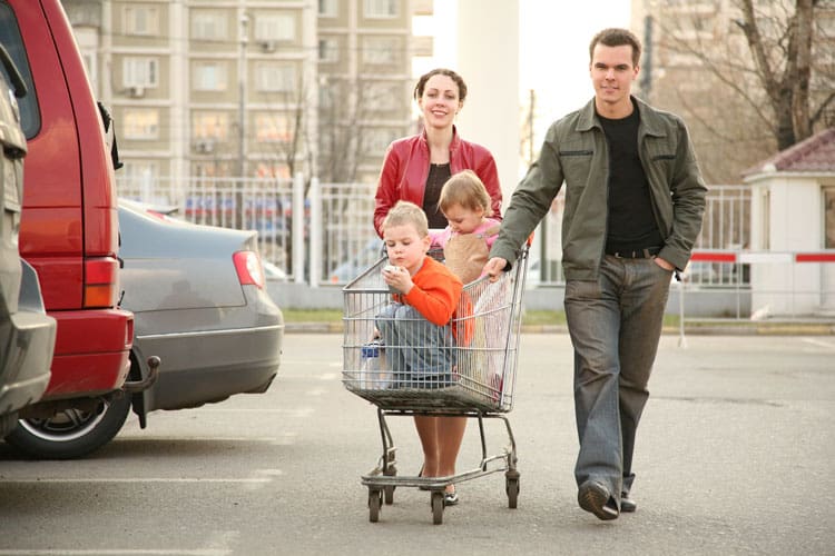 Parents Shopping With Kids