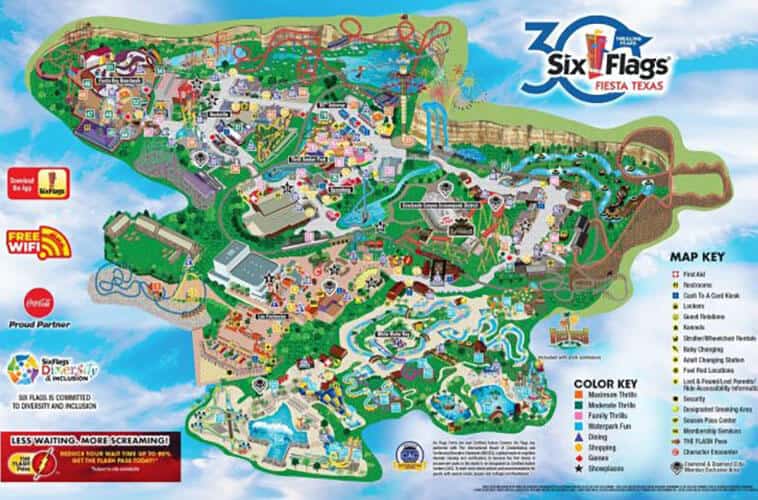 Six Flags Fiesta Texas Map